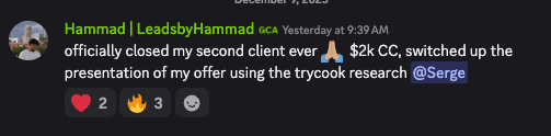 Second client closed using trycook research